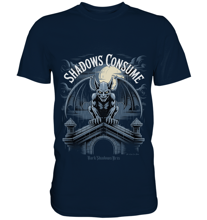 Shadows Consume - Das Geheimnis der Flügel in der dunklen Nacht - Premium Shirt | Unisex - Shirts | Dark Shadows Arts