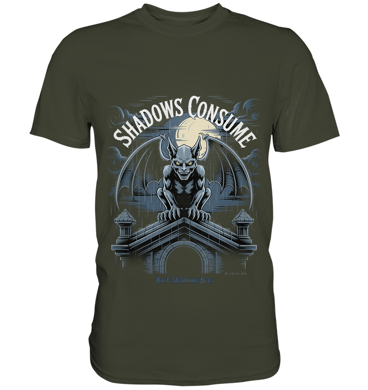 Shadows Consume - Das Geheimnis der Flügel in der dunklen Nacht - Premium Shirt | Unisex - Shirts | Dark Shadows Arts