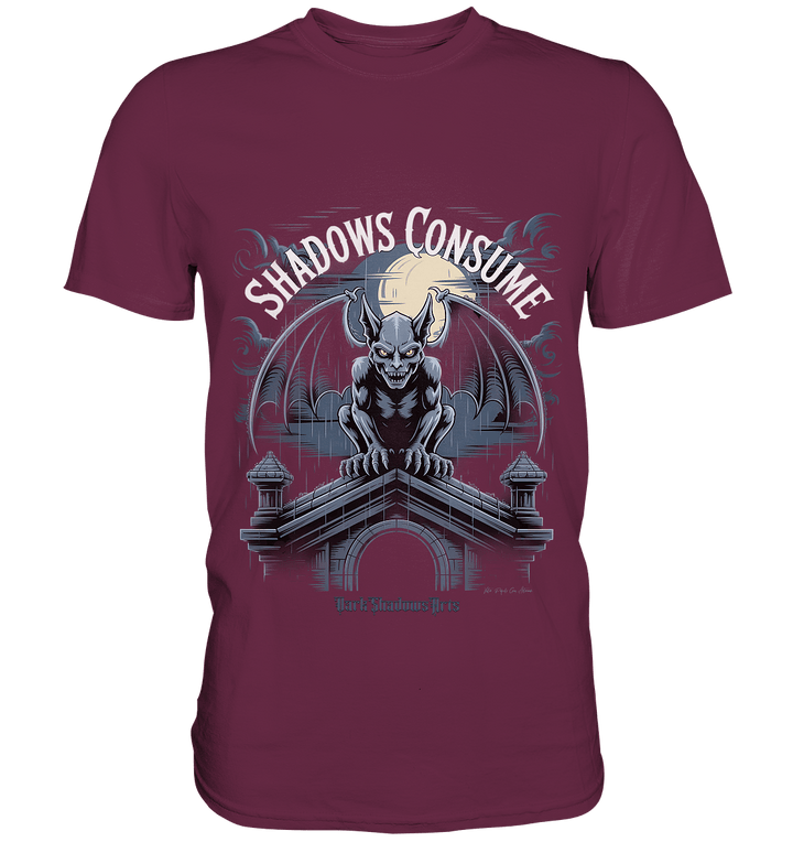 Shadows Consume - Das Geheimnis der Flügel in der dunklen Nacht - Premium Shirt | Unisex - Shirts | Dark Shadows Arts