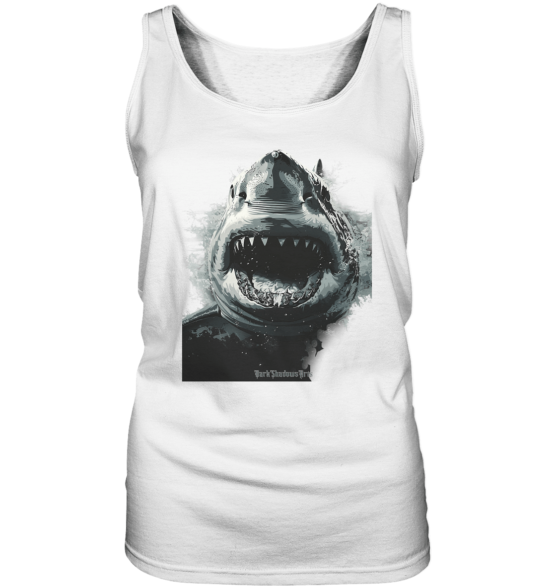 Shark of the Abyss – Die ungezähmte Kraft der Tiefsee - Ladies Tank - Top | Tank - Tops | Dark Shadows Arts