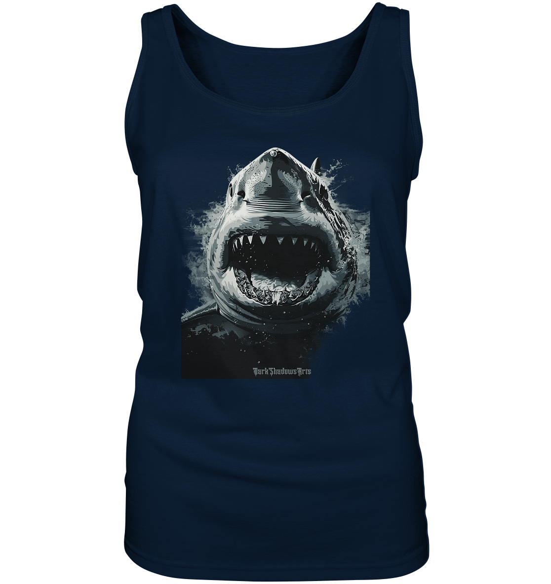 Shark of the Abyss – Die ungezähmte Kraft der Tiefsee - Ladies Tank - Top | Tank - Tops | Dark Shadows Arts