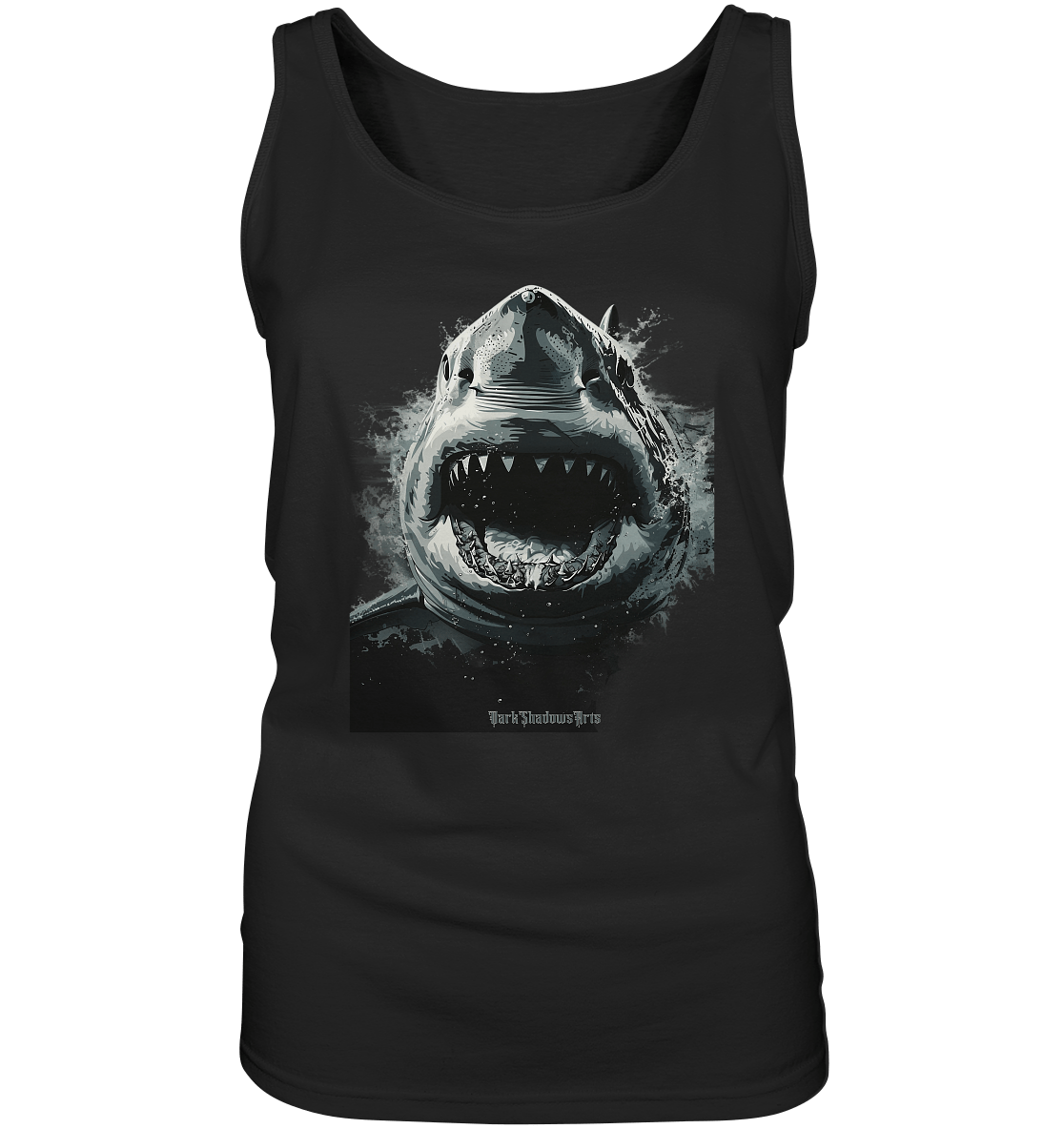 Shark of the Abyss – Die ungezähmte Kraft der Tiefsee - Ladies Tank - Top | Tank - Tops | Dark Shadows Arts