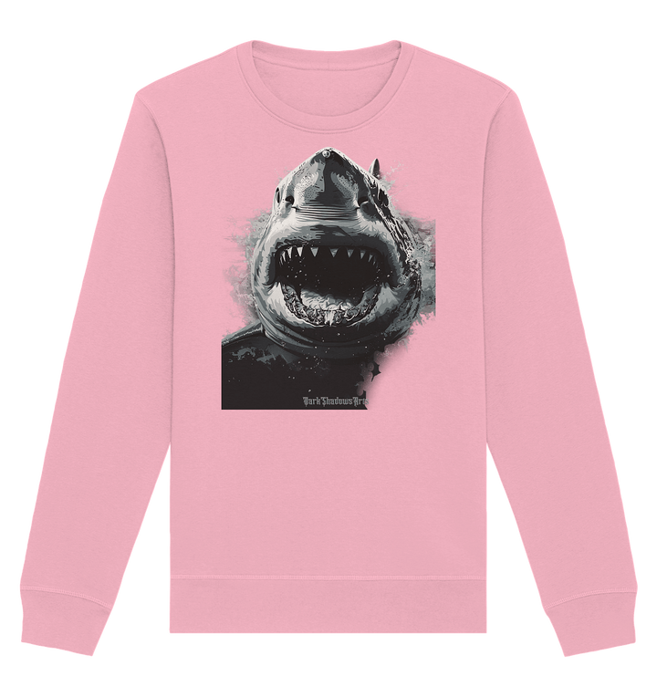 Shark of the Abyss – Die ungezähmte Kraft der Tiefsee - Organic Basic Unisex Sweatshirt | Sweatshirts | Dark Shadows Arts
