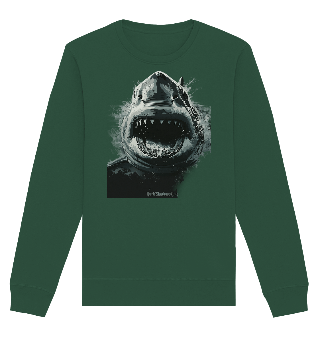 Shark of the Abyss – Die ungezähmte Kraft der Tiefsee - Organic Basic Unisex Sweatshirt | Sweatshirts | Dark Shadows Arts