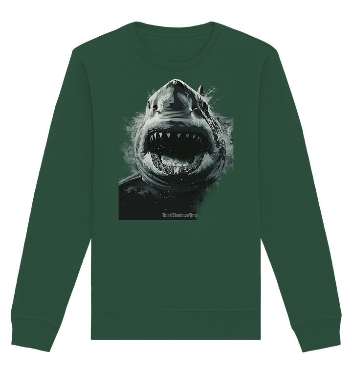 Shark of the Abyss – Die ungezähmte Kraft der Tiefsee - Organic Basic Unisex Sweatshirt | Sweatshirts | Dark Shadows Arts