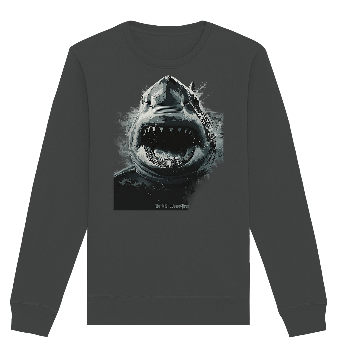 Shark of the Abyss – Die ungezähmte Kraft der Tiefsee - Organic Basic Unisex Sweatshirt | Sweatshirts | Dark Shadows Arts