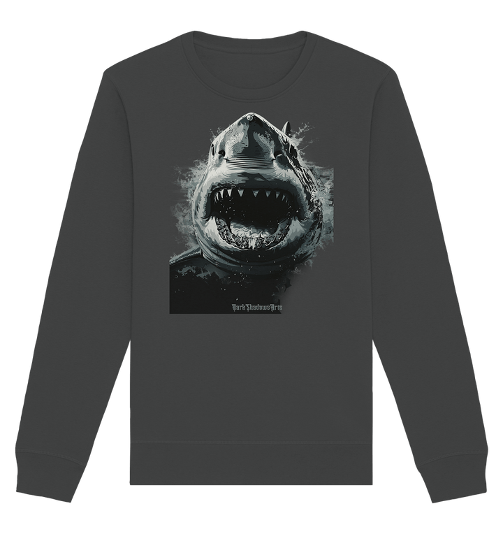 Shark of the Abyss – Die ungezähmte Kraft der Tiefsee - Organic Basic Unisex Sweatshirt | Sweatshirts | Dark Shadows Arts