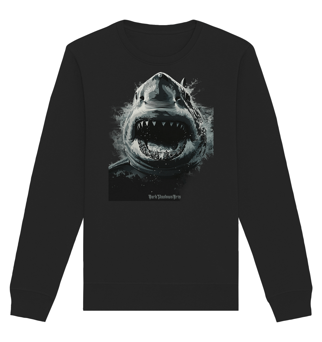 Shark of the Abyss – Die ungezähmte Kraft der Tiefsee - Organic Basic Unisex Sweatshirt | Sweatshirts | Dark Shadows Arts
