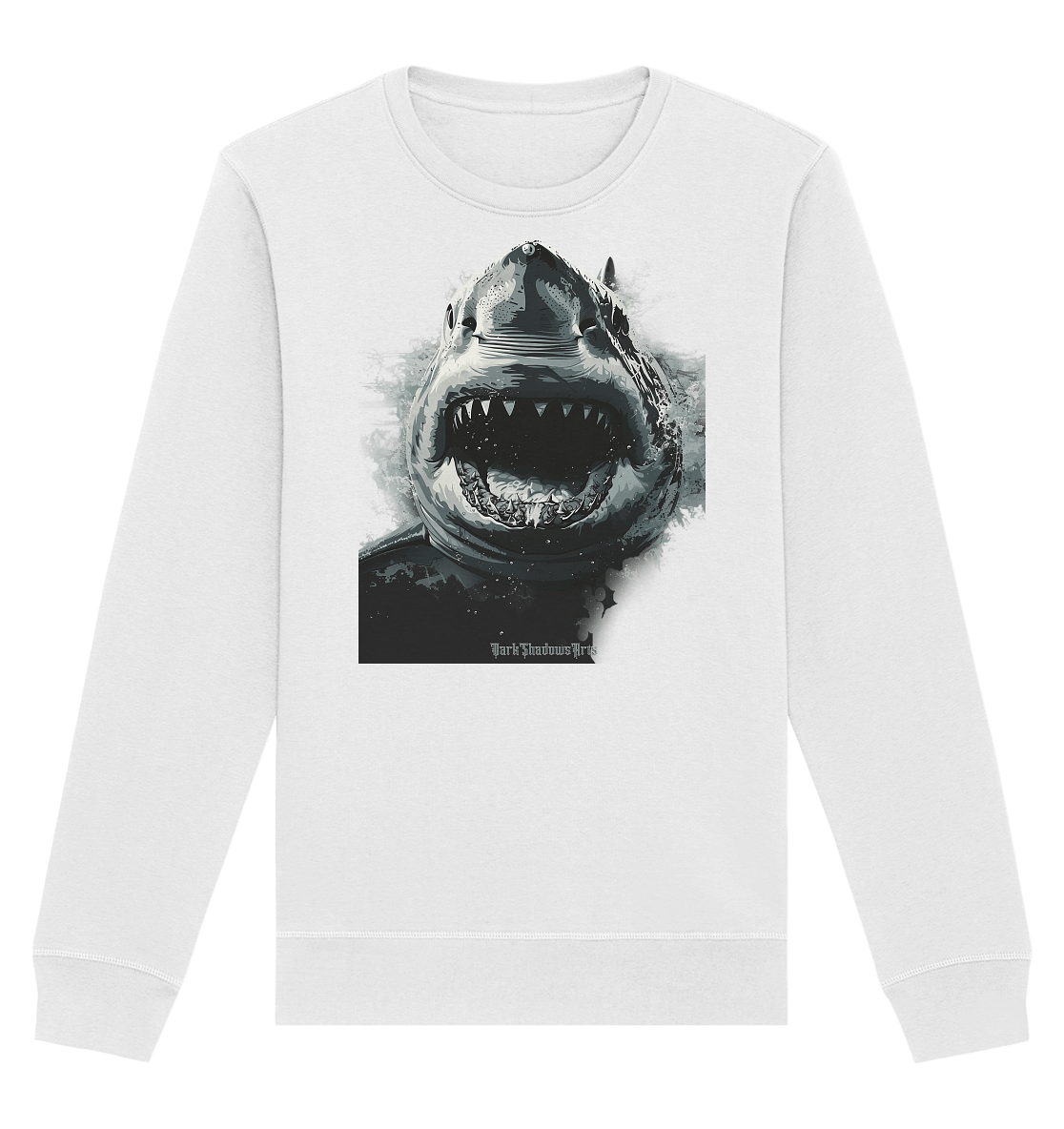 Shark of the Abyss – Die ungezähmte Kraft der Tiefsee - Organic Basic Unisex Sweatshirt | Sweatshirts | Dark Shadows Arts