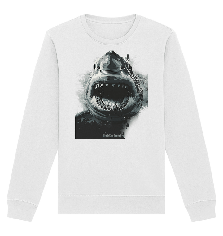 Shark of the Abyss – Die ungezähmte Kraft der Tiefsee - Organic Basic Unisex Sweatshirt | Sweatshirts | Dark Shadows Arts
