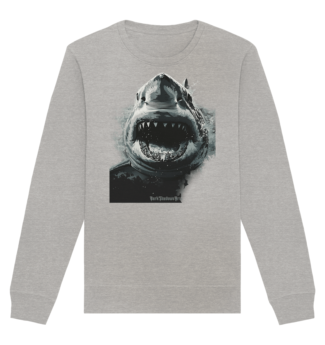 Shark of the Abyss – Die ungezähmte Kraft der Tiefsee - Organic Basic Unisex Sweatshirt | Sweatshirts | Dark Shadows Arts