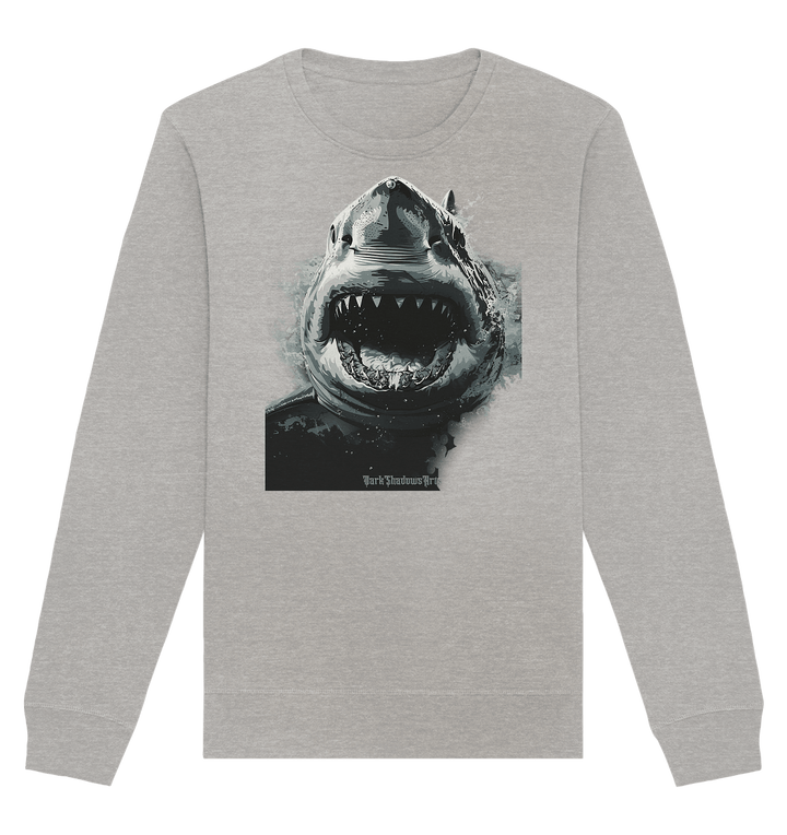 Shark of the Abyss – Die ungezähmte Kraft der Tiefsee - Organic Basic Unisex Sweatshirt | Sweatshirts | Dark Shadows Arts