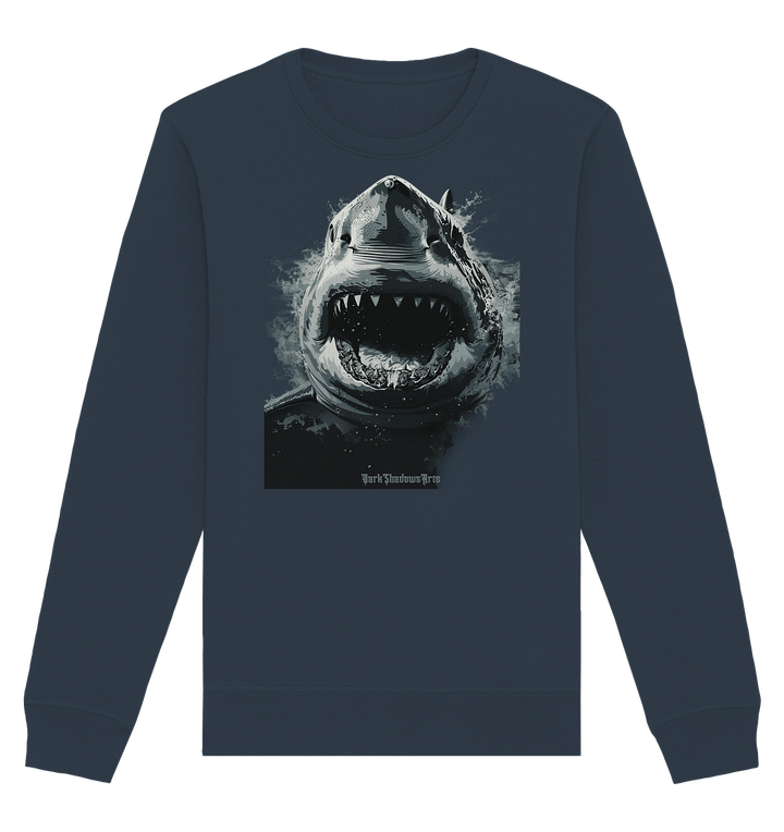 Shark of the Abyss – Die ungezähmte Kraft der Tiefsee - Organic Basic Unisex Sweatshirt | Sweatshirts | Dark Shadows Arts