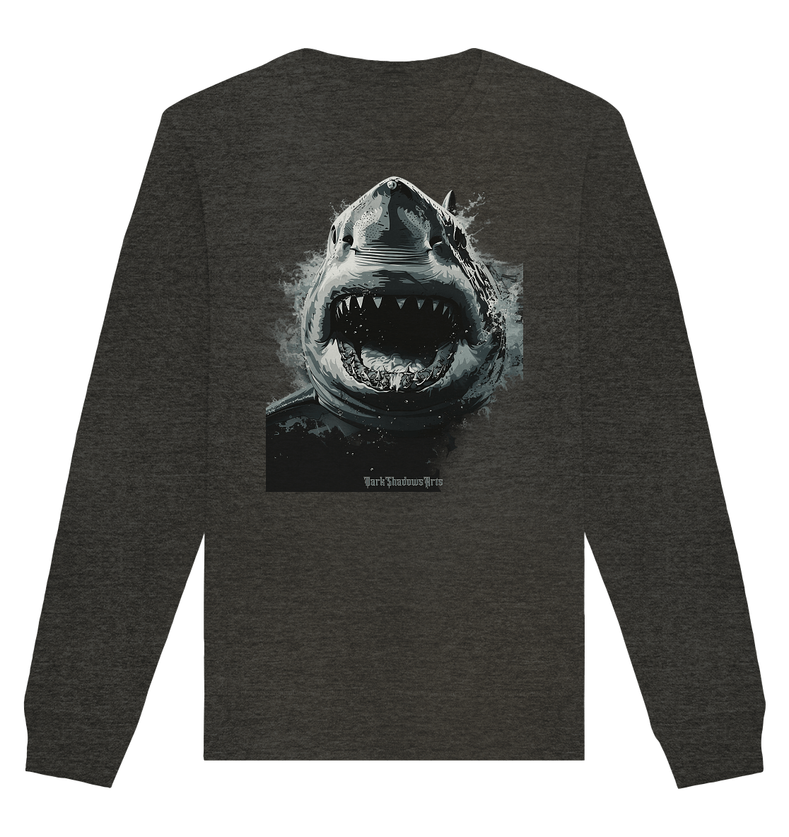 Shark of the Abyss – Die ungezähmte Kraft der Tiefsee - Organic Basic Unisex Sweatshirt | Sweatshirts | Dark Shadows Arts