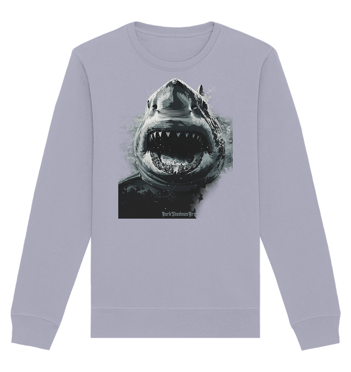 Shark of the Abyss – Die ungezähmte Kraft der Tiefsee - Organic Basic Unisex Sweatshirt | Sweatshirts | Dark Shadows Arts
