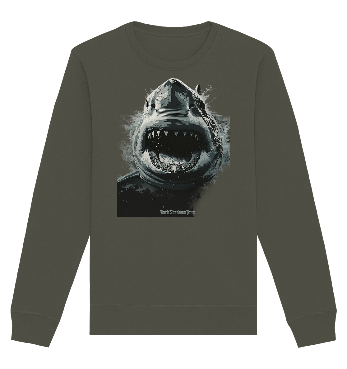 Shark of the Abyss – Die ungezähmte Kraft der Tiefsee - Organic Basic Unisex Sweatshirt | Sweatshirts | Dark Shadows Arts