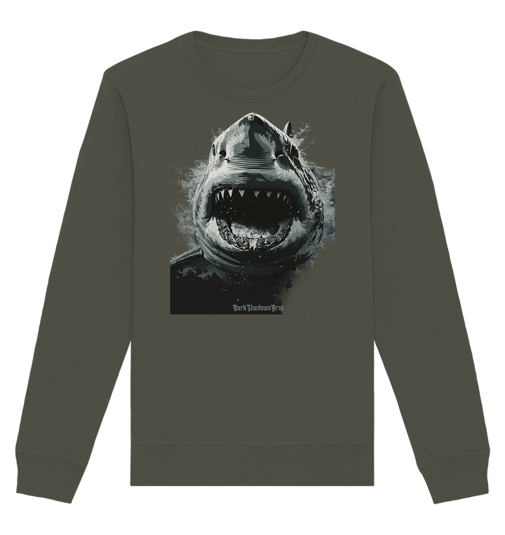 Shark of the Abyss – Die ungezähmte Kraft der Tiefsee - Organic Basic Unisex Sweatshirt | Sweatshirts | Dark Shadows Arts