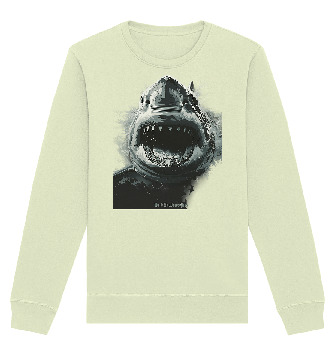 Shark of the Abyss – Die ungezähmte Kraft der Tiefsee - Organic Basic Unisex Sweatshirt | Sweatshirts | Dark Shadows Arts