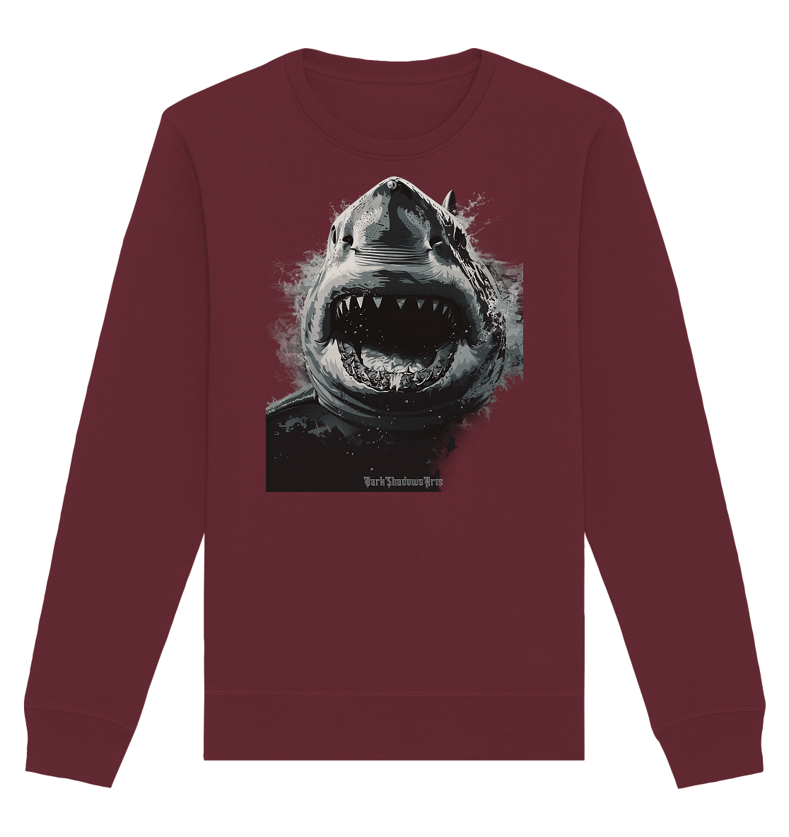 Shark of the Abyss – Die ungezähmte Kraft der Tiefsee - Organic Basic Unisex Sweatshirt | Sweatshirts | Dark Shadows Arts