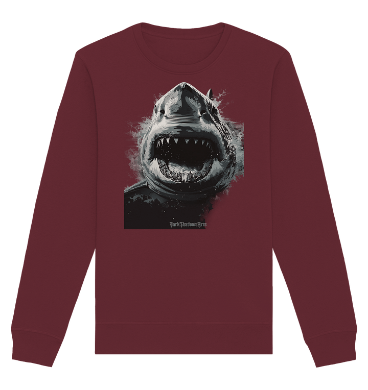 Shark of the Abyss – Die ungezähmte Kraft der Tiefsee - Organic Basic Unisex Sweatshirt | Sweatshirts | Dark Shadows Arts