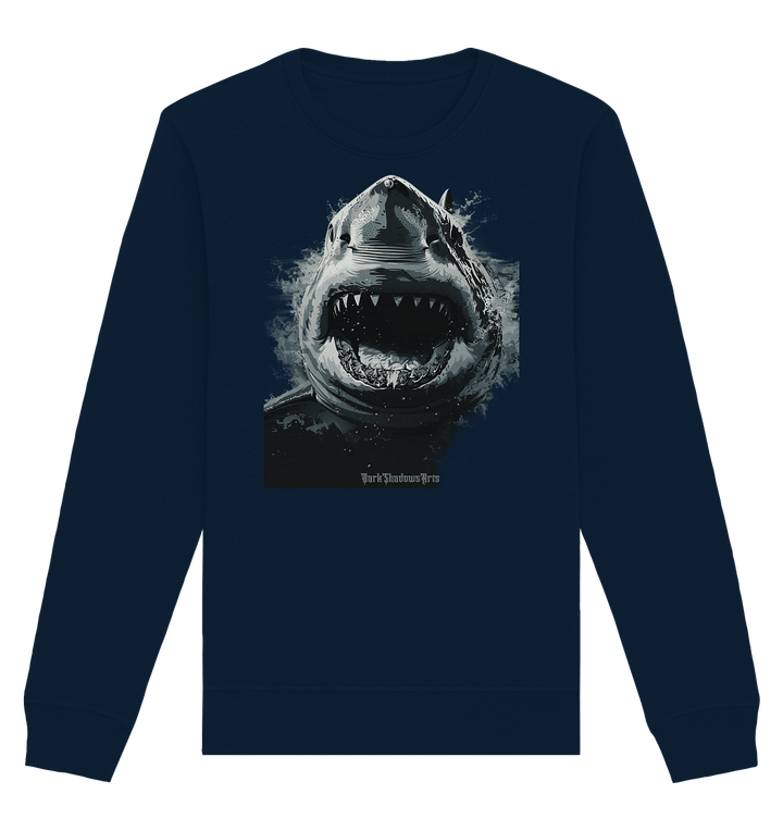 Shark of the Abyss – Die ungezähmte Kraft der Tiefsee - Organic Basic Unisex Sweatshirt | Sweatshirts | Dark Shadows Arts