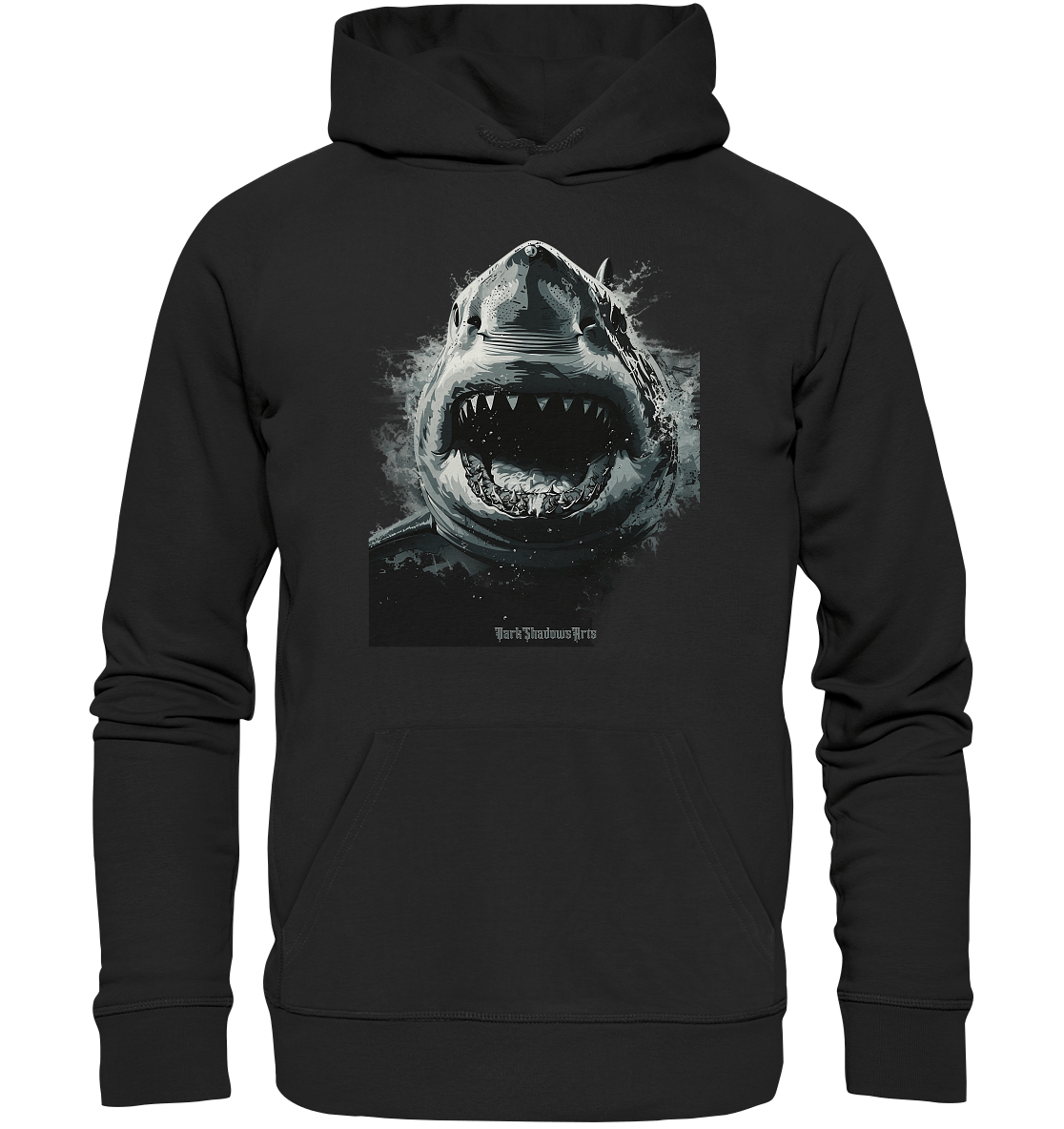 Shark of the Abyss – Die ungezähmte Kraft der Tiefsee - Organic Hoodie | Hoodies | Dark Shadows Arts