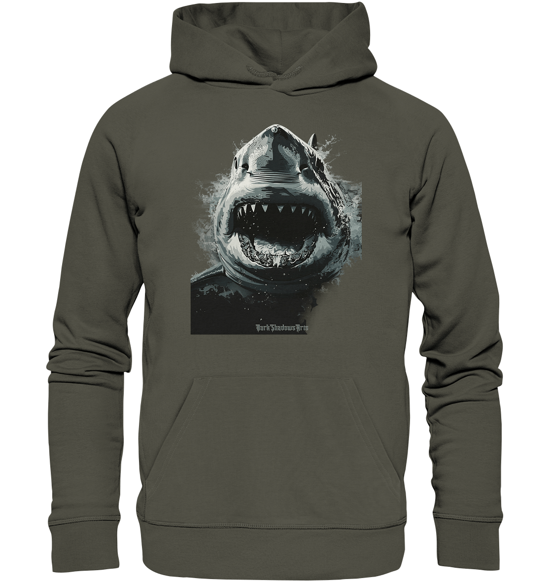Shark of the Abyss – Die ungezähmte Kraft der Tiefsee - Organic Hoodie | Hoodies | Dark Shadows Arts