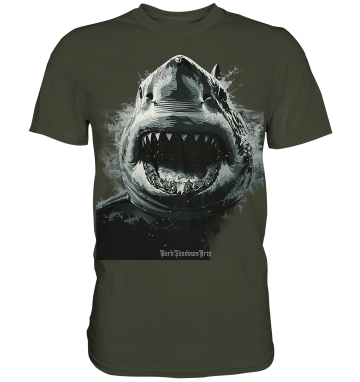 Shark of the Abyss – Die ungezähmte Kraft der Tiefsee - Premium Shirt | Unisex - Shirts | Dark Shadows Arts