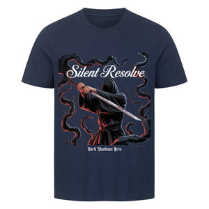 Silent Resolve – Schattenkrieger mit Runenklinge - HigherBlanks Premium T-Shirt | T-Shirt | Dark Shadows Arts