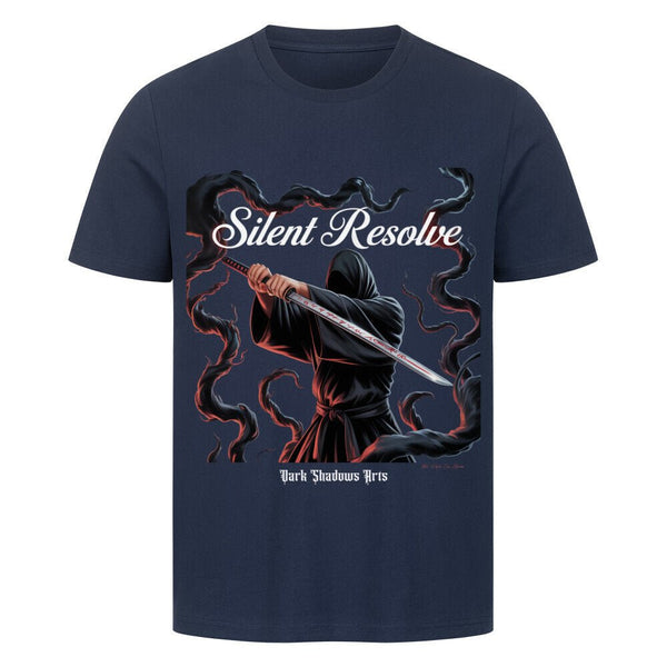 Silent Resolve – Schattenkrieger mit Runenklinge - HigherBlanks Premium T-Shirt | T-Shirt | Dark Shadows Arts