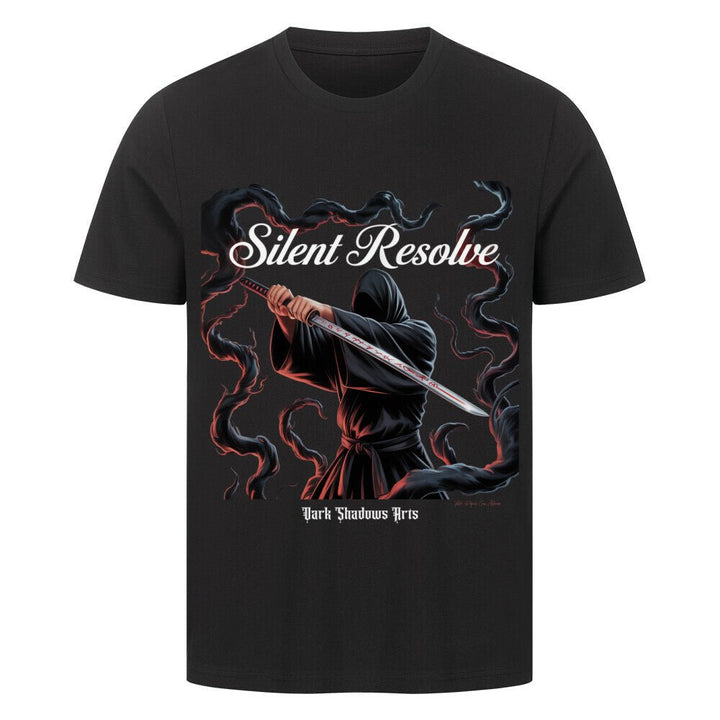 Silent Resolve – Schattenkrieger mit Runenklinge - HigherBlanks Premium T-Shirt | T-Shirt | Dark Shadows Arts
