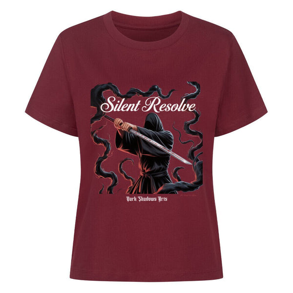 Silent Resolve – Schattenkrieger mit Runenklinge - Premium Organic Shirt Women | T-Shirt | Dark Shadows Arts
