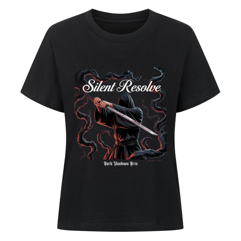 Silent Resolve – Schattenkrieger mit Runenklinge - Premium Organic Shirt Women | T-Shirt | Dark Shadows Arts