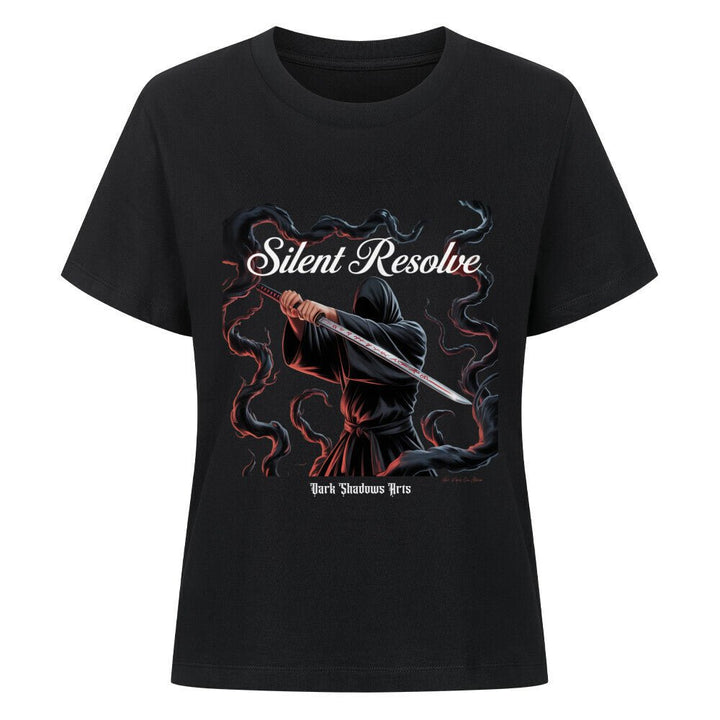 Silent Resolve – Schattenkrieger mit Runenklinge - Premium Organic Shirt Women | T-Shirt | Dark Shadows Arts