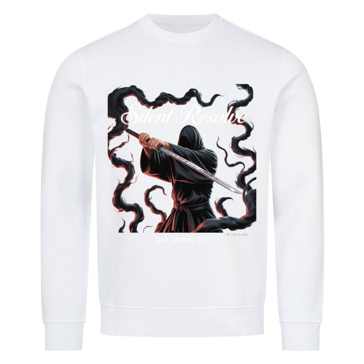 Silent Resolve – Schattenkrieger mit Runenklinge - Premium Organic Sweatshirt | Sweatshirt | Dark Shadows Arts