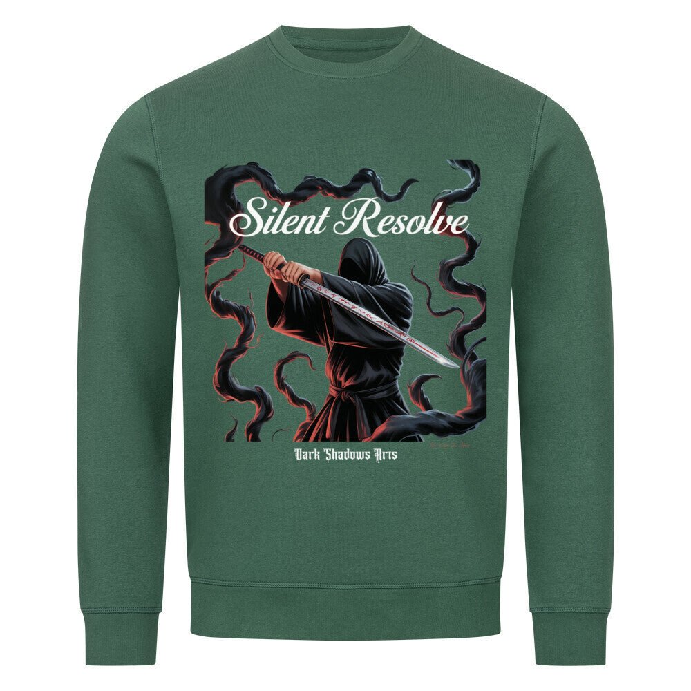 Silent Resolve – Schattenkrieger mit Runenklinge - Premium Organic Sweatshirt | Sweatshirt | Dark Shadows Arts