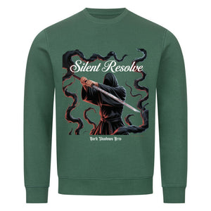 Silent Resolve – Schattenkrieger mit Runenklinge - Premium Organic Sweatshirt | Sweatshirt | Dark Shadows Arts