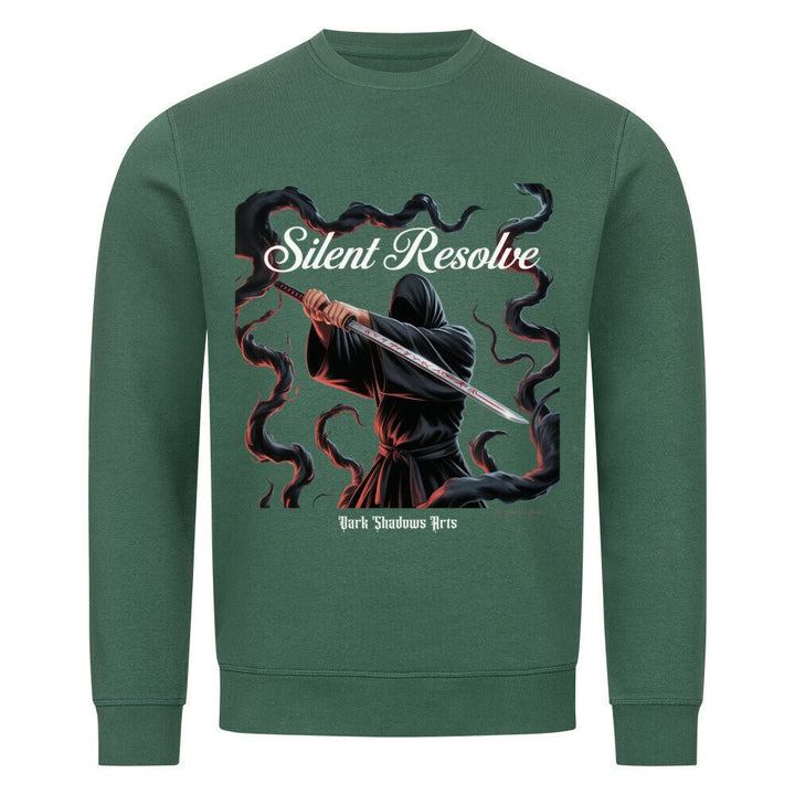 Silent Resolve – Schattenkrieger mit Runenklinge - Premium Organic Sweatshirt | Sweatshirt | Dark Shadows Arts