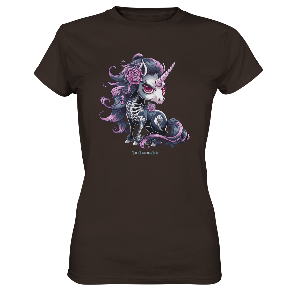 Skeletal Unicorn - Ladies Premium Shirt | Lady - Shirts | Dark Shadows Arts