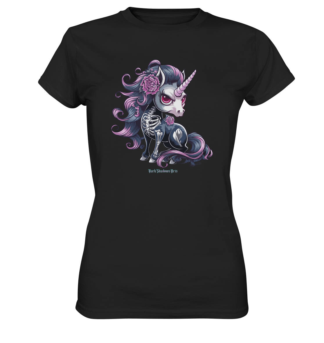 Skeletal Unicorn - Ladies Premium Shirt | Lady - Shirts | Dark Shadows Arts