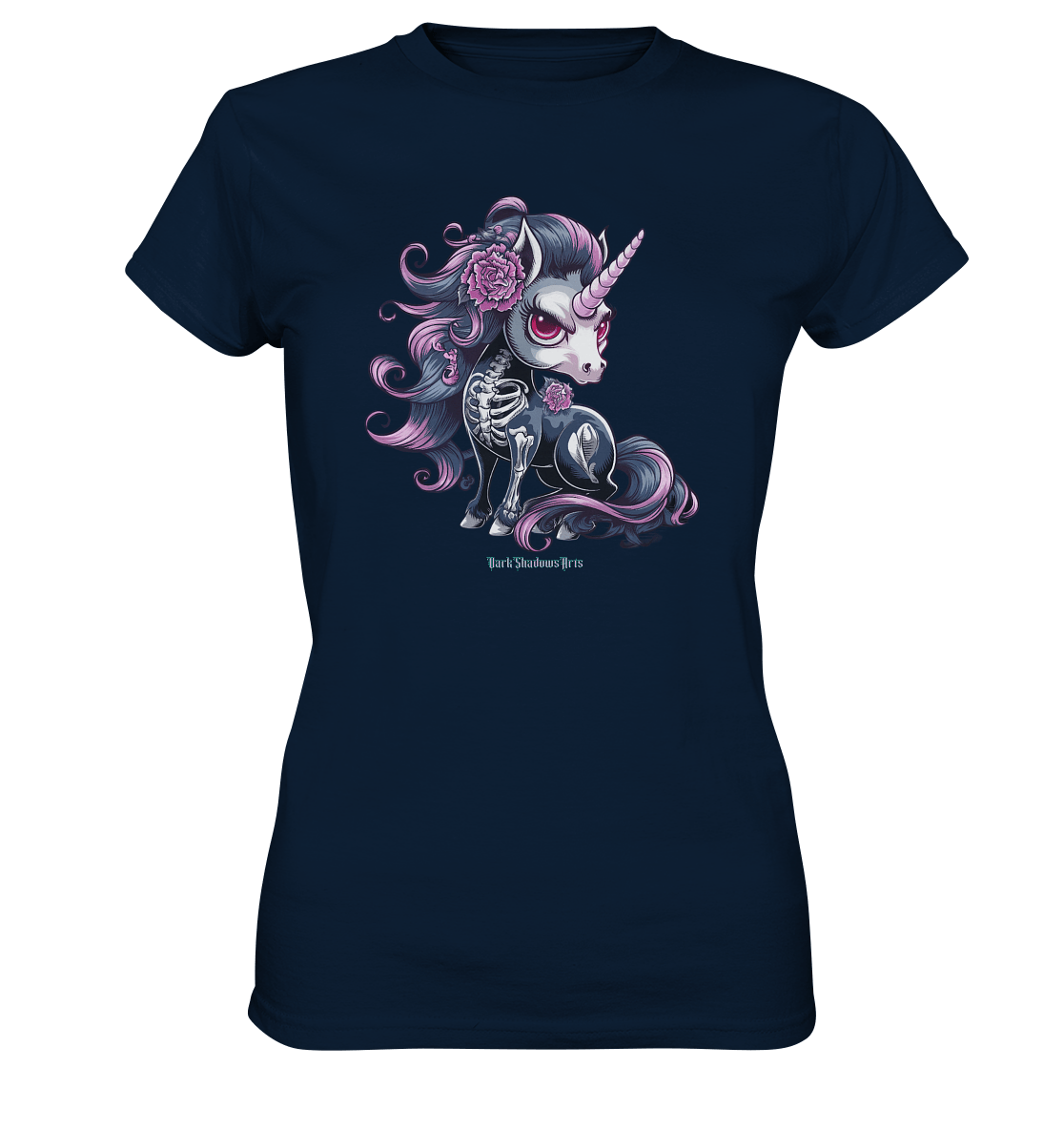 Skeletal Unicorn - Ladies Premium Shirt | Lady - Shirts | Dark Shadows Arts