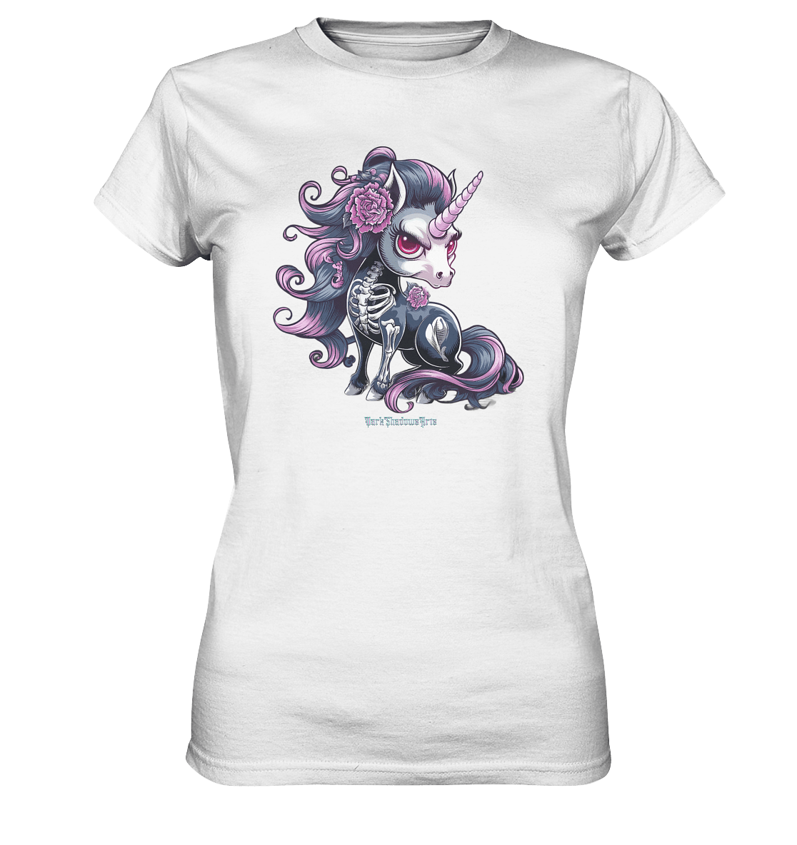Skeletal Unicorn - Ladies Premium Shirt | Lady - Shirts | Dark Shadows Arts