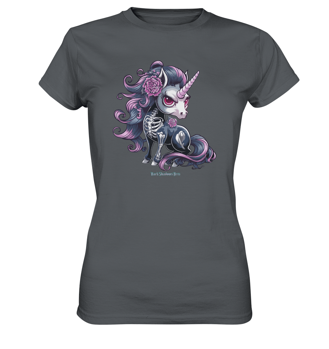Skeletal Unicorn - Ladies Premium Shirt | Lady - Shirts | Dark Shadows Arts