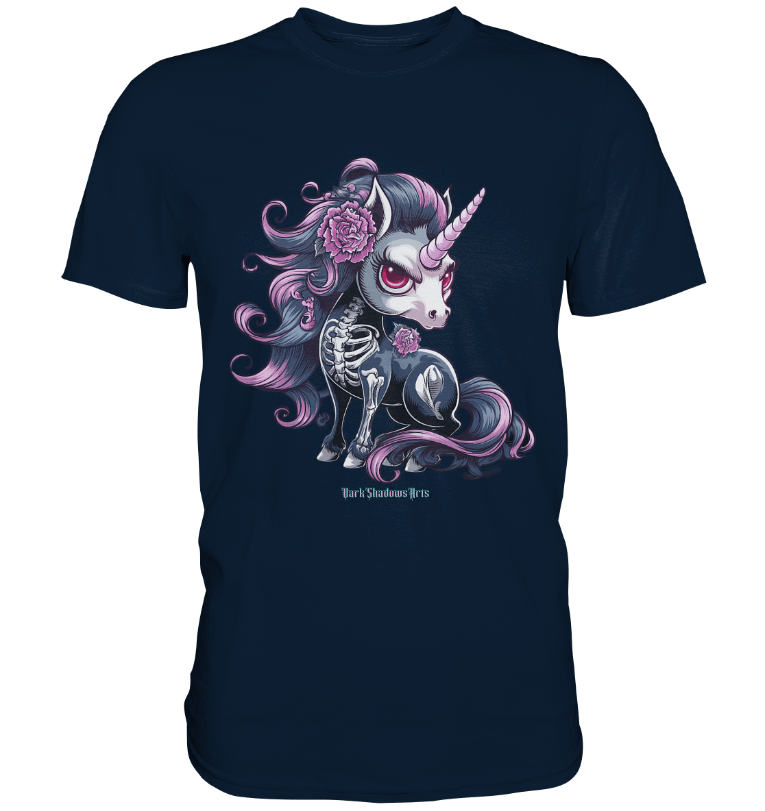 Skeletal Unicorn - Premium Shirt | Unisex - Shirts | Dark Shadows Arts