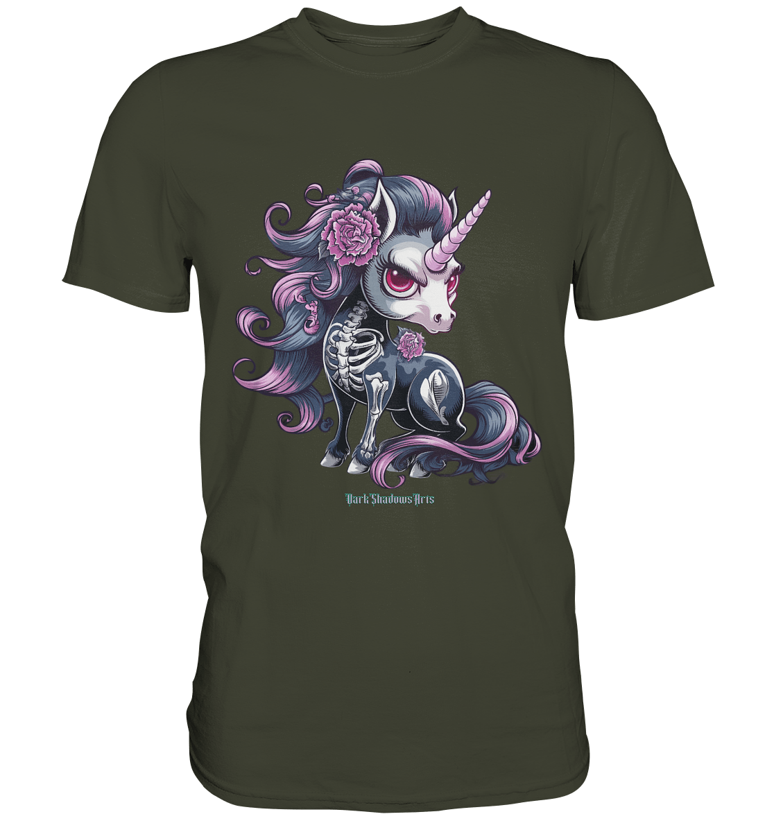 Skeletal Unicorn - Premium Shirt | Unisex - Shirts | Dark Shadows Arts