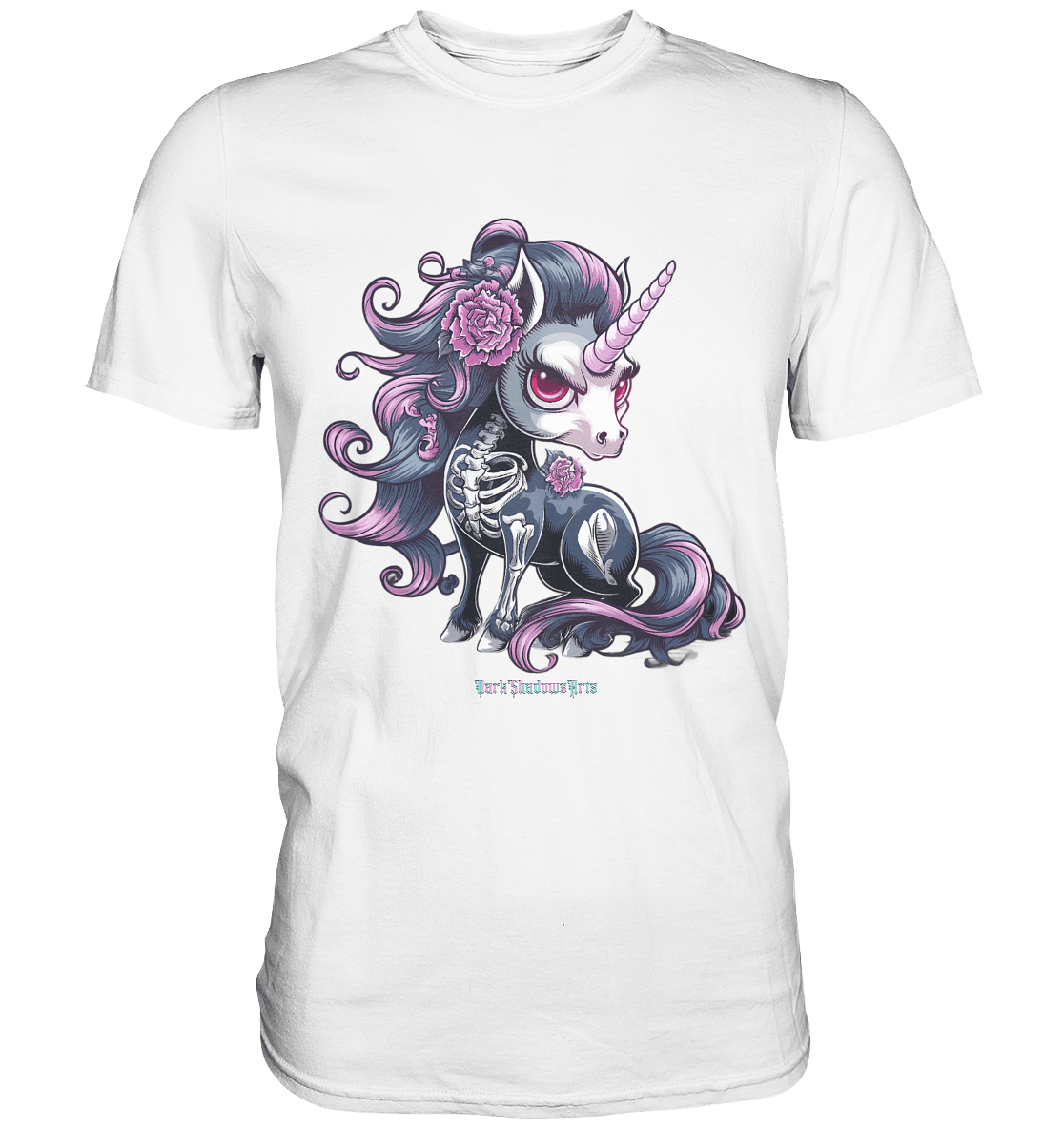 Skeletal Unicorn - Premium Shirt | Unisex - Shirts | Dark Shadows Arts