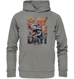SLAY THE DAY! – Kraftvolles Dinosaurier - Design mit T - Rex - Motiv - Organic Hoodie | Hoodies | Dark Shadows Arts