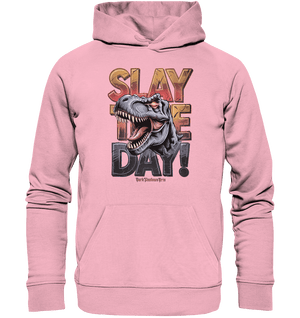 SLAY THE DAY! – Kraftvolles Dinosaurier - Design mit T - Rex - Motiv - Organic Hoodie | Hoodies | Dark Shadows Arts