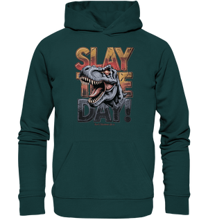 SLAY THE DAY! – Kraftvolles Dinosaurier - Design mit T - Rex - Motiv - Organic Hoodie | Hoodies | Dark Shadows Arts