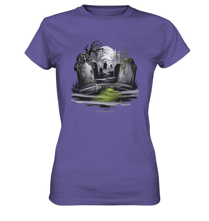 Spukfriedhof mit Vollmond und Nebel - Gruselige Halloween - Kunst - Ladies Premium Shirt | Lady - Shirts | Dark Shadows Arts